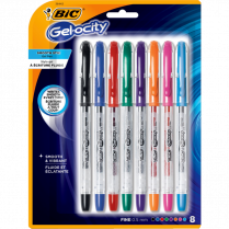 Bic&reg; Gel-ocity&reg; Stic Gel Pens 0.5 mm Assorted Colours 8/pkg