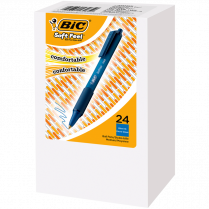 Bic&reg; SoftFeel&reg; Retractable Ball Point Pen Medium Point Blue 24/box