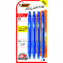 Bic&reg; Glide&trade; Bold Retractable Ball Point Pens Extra Bold Point Blue 4/pkg