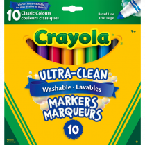 Crayola&reg; Ultra-Clean Washable Markers Broad Tip Original Colours 10/pkg
