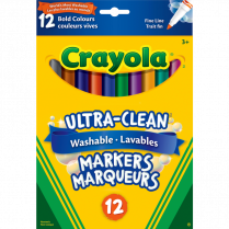 Crayola&reg; Ultra-Clean Washable Fine Line Markers Bold-Vives Colours 12/pkg