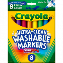 Crayola&reg; Ultra-Clean Washable Chisel Tip Markers Classic Colours 8/pkg