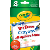 Crayola&reg; Dry Erase Crayons Assorted Colours 8/pkg