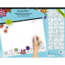 Blueline&reg; DoodlePlan&trade; Desk Pad 22" x 17" 30 Sheets Garden Design