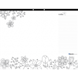 Blueline&reg; DoodlePlan&trade; Desk Pad 22" x 17" 30 Sheets Garden Design