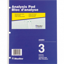 Blueline&reg; A5200 Analysis Pad 10-7/8 x 8-1/2" 3 Column