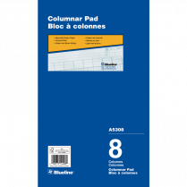 Blueline&reg; A5300 Columnar Pad 8-1/4 x 14" 8 Column