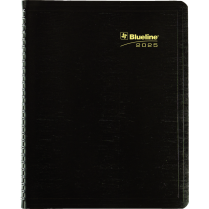 Blueline&reg; Essential Monthly Diary 16 Month Twin Wire Soft Cover 9-1/4" x 7-1/4" Bilingual Black