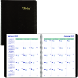 Blueline&reg; Essential Monthly Diary 16 Month Twin Wire Soft Cover 9-1/4" x 7-1/4" Bilingual Black