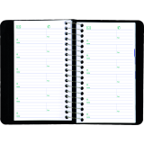 Blueline&reg; Essential Daily Diary Spiral Bound Soft Cover 6" x 3-1/2" Bilingual Black