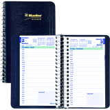 Blueline&reg; Essential Daily Diary Spiral Bound Soft Cover 6" x 3-1/2" Bilingual Blue