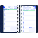 Blueline&reg; Essential Daily Diary Spiral Bound Soft Cover 6" x 3-1/2" Bilingual Blue