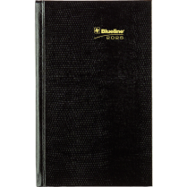Blueline&reg; Traditional Daily Planner Hard Cover 8" x 5" English Black