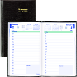 Blueline&reg; Traditional Daily Planner Hard Cover 8" x 5" English Black