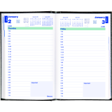 Blueline&reg; Traditional Daily Planner Hard Cover 8" x 5" English Black
