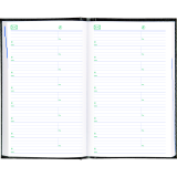 Blueline&reg; Traditional Daily Planner Hard Cover 8" x 5" English Black