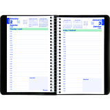 Blueline&reg; Essential Daily Diary Spiral Bound Soft Cover 8" x 5" Bilingual Black