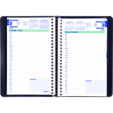 Blueline&reg; Essential Daily Diary Spiral Bound Soft Cover 8" x 5" Bilingual Blue