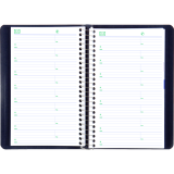 Blueline&reg; Essential Daily Diary Spiral Bound Soft Cover 8" x 5" Bilingual Blue