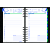 Blueline&reg; CoilPro&trade; Daily Diary 8" x 5" Black Bilingual
