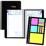 Blueline&reg; Essential PlannerPlus Daily Diary w/Follow-up Notes 8"x5" Black Bilingual