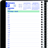 Blueline&reg; Essential PlannerPlus Daily Diary w/Follow-up Notes 8"x5" Black Bilingual
