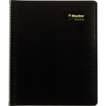 Blueline&reg; Essential Monthly Diary Twin Wire Soft Cover 11" x 9-1/16" Bilingual Black