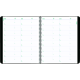 Blueline&reg; Essential Monthly Diary Twin Wire Soft Cover 11" x 9-1/16" Bilingual Black