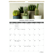 Blueline&reg; Succulent Plants Wall Calendar 12" x 17" Bilingual
