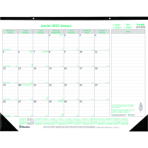 Blueline&reg; Ecologix&trade; Monthly Desk Pad 22" x 17" Bilingual
