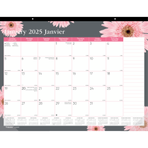 Blueline&reg; Pink Ribbon Monthly Desk Pad 22" x 17" Bilingual