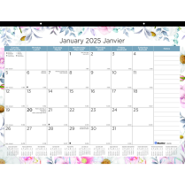Blueline&reg; Monthly Desk Pad 22" x 17" Bilingual Floral Design
