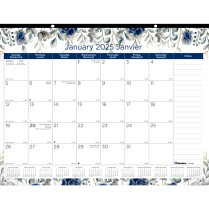 Blueline&reg; Gold Detail Monthly Desk Pad 22" x 17" Bilingual