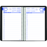 Blueline&reg; Essential Daily Diary Spiral Bound Soft Cover 8" x 5" Black Bilingual