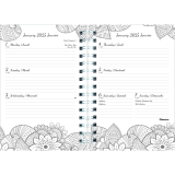 Blueline&reg; DoodlePlan&trade; Weekly/Monthly Planner 8" x 5" Botanica Bilingual