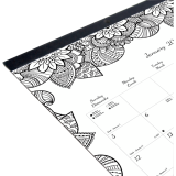 Blueline&reg; DoodlePlan&trade; Colouring Monthly Desk Pad 22" x 17" Botanica Design