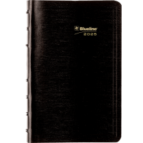 Blueline&reg; Essential Weekly Diary Soft Cover Twin Wire 8" x 5" Bilingual Black