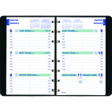 Blueline&reg; Essential Weekly Diary Soft Cover Twin Wire 8" x 5" Bilingual Black