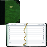 Blueline&reg; Traditional Daily Diary Hard Cover 8-1/8" x 6-1/2" Bilingual Green