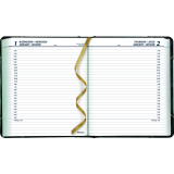 Blueline&reg; Traditional Daily Diary Hard Cover 8-1/8" x 6-1/2" Bilingual Green