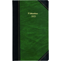 Blueline&reg; Traditional Daily Diary Hard Cover Bilingual 13-3/8" x 8" Green