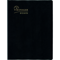 Blueline&reg; Timanager&reg; Weekly Business Diary Twin Wire Soft Cover 10-1/4" x 7-5/8" English Black