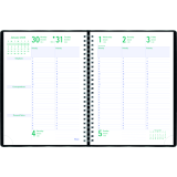 Blueline&reg; Timanager&reg; Weekly Business Diary Twin Wire Soft Cover 10-1/4" x 7-5/8" English Black
