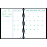 Blueline&reg; Timanager&reg; Weekly Business Diary Twin Wire Soft Cover 10-1/4" x 7-5/8" English Black