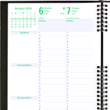 Blueline&reg; Timanager&reg; CoilPro&trade; Weekly Business Diary 10-1/4" x 7-5/8" English Black