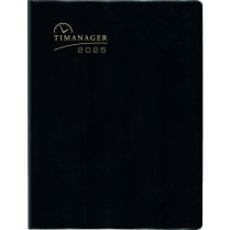 Blueline&reg; Timanager&reg; Weekly/Monthly Business Diary Twin Wire 11x8-1/2" English Black