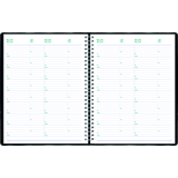Blueline&reg; Timanager&reg; Weekly/Monthly Business Diary Twin Wire 11x8-1/2" English Black