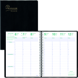 Blueline&reg; Timanager&reg; Weekly/Monthly Business Diary Twin Wire 11x8-1/2" English Black