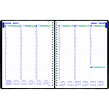 Blueline&reg; Essential Weekly Diary Twin Wire 11" x 9-1/16" Bilingual Black