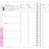 Blueline&reg; Timanager&reg; Planifi-Action&reg; Pink Ribbon Weekly Planner Twin Wire Soft Cover 8-1/2" x 6-3/4" Flexible Cover Pink Bilingual